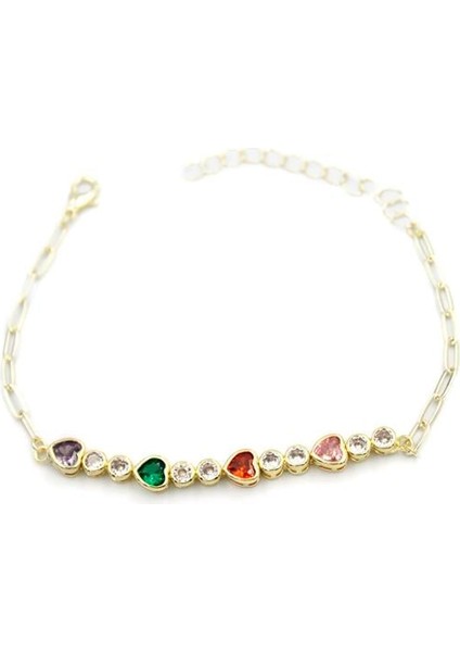 Taşlı Kalp Bileklik - Altın fiyatları