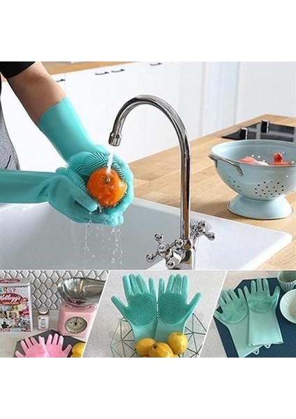 Dumles® Isıya Dayanıklı Pratik Sihirli Silikon Bulaşık Yıkama Eldiveni