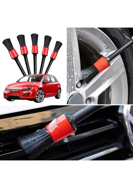 Dumles® 5 Li Çok Amaçlı Araç Içi ve Dış Yüzey Temizlik & Detaylandırma Fırça Seti