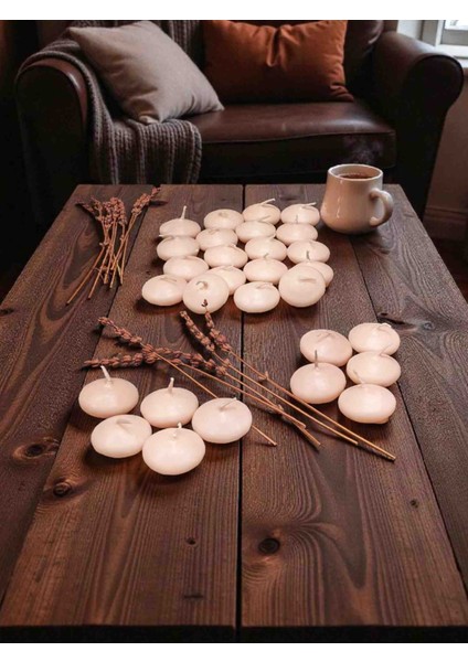 Iv Blue Purple Homedecor 30 Adet Minimal Pudra Pembe Suda Yüzen Mum modelleri