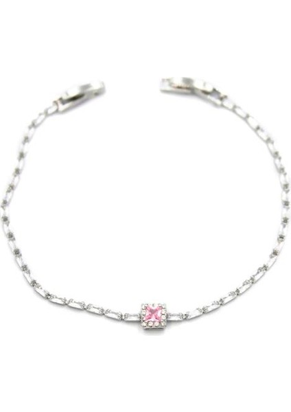 Pembe Taşlı Bileklik - Gümüş fiyatları
