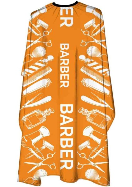Kral Penuar Berber Kesim Kuaför Önlüğü Yeni Nesil Penuar Tıraş Önlüğü Turuncu Dijital Penuar