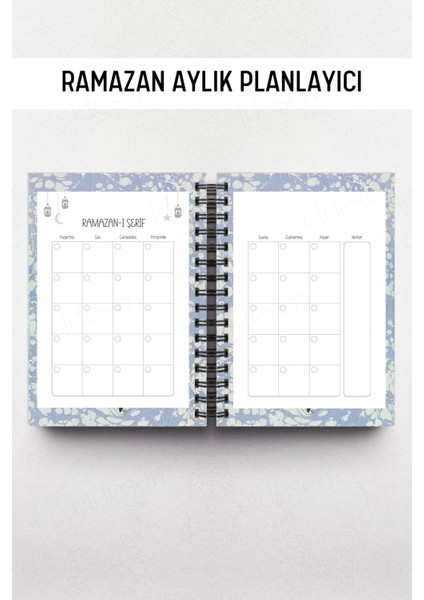 Ramazan Ajandası, Oruç, Hatim, Teravih, Günlük ve Aylık Planlayıcı, Sert Kalın Kapak, Tarihli modelleri