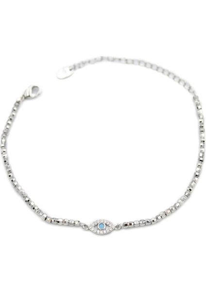 Dorika Boncuk Göz Bileklik - Gümüş