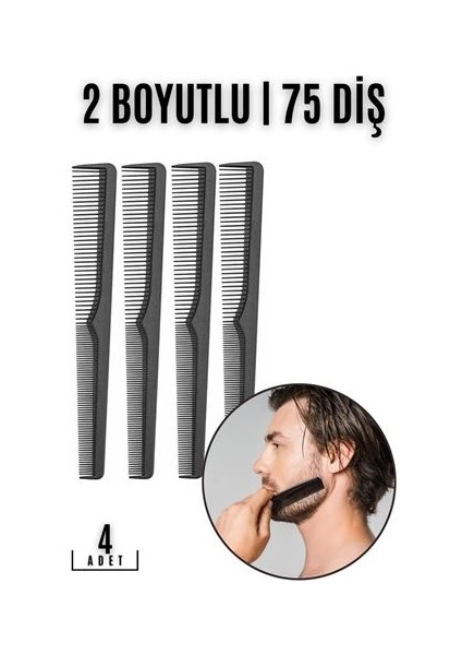 Turk Sakal Bıyık Saç Tarağı 4 Lü Set Jess Design