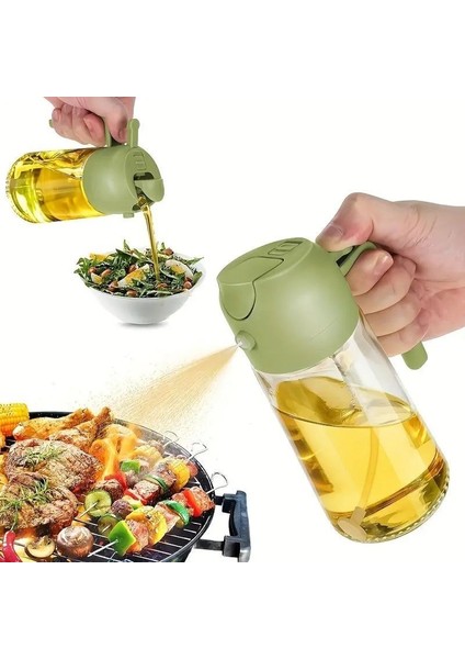 Dumles® 2si 1ARADA Yağ Dökücü ve Spreyli Yağdanlık Cam Yağ Püskürtücü