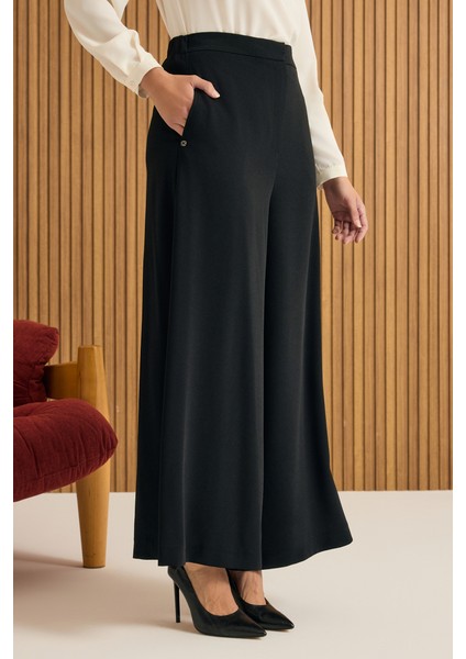 Beli Lastik Detaylı Dökümlü Pantolon Etek modelleri