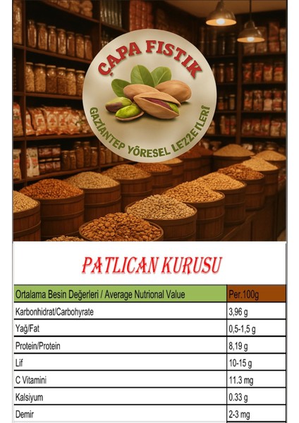 Patlıcan Kurusu 50 Adet, Biber Kurusu 50 Adet (Kapya Tatlı) fırsatları