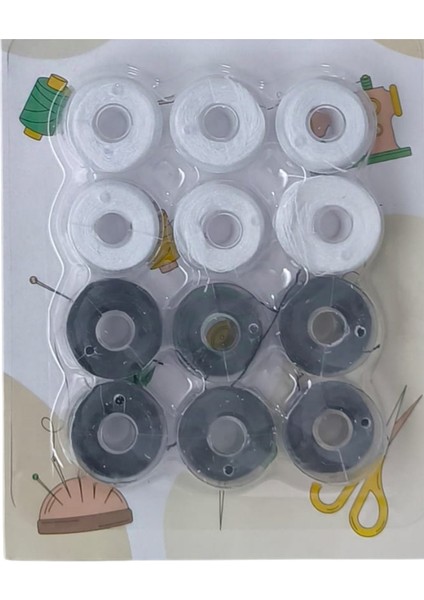 Masura Ipli 12'li Plastik Siyah-Beyaz