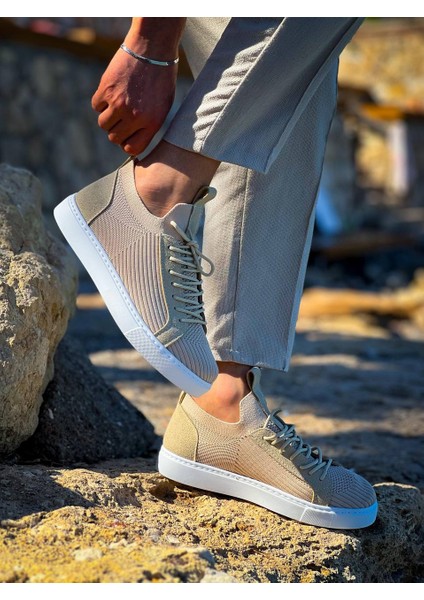 KB-112 Kuback Bej Triko Bağcıklı Günlük Erkek Ayakkabı modelleri