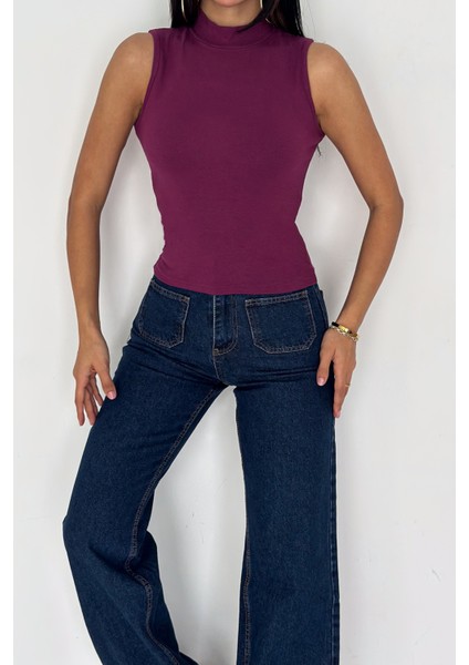 Kadın Kolsuz Boğazlı Basic Body – Sleek Core