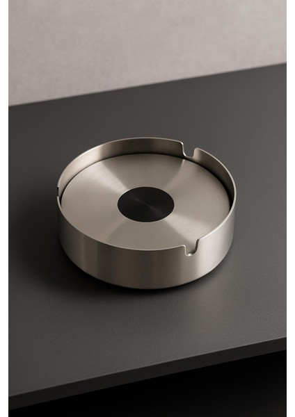 Paslanmaz Çelik Kapaklı Küllük 10 cm