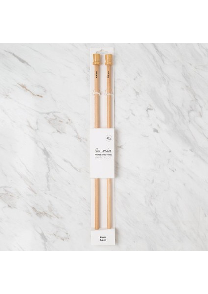 La Mia Whitewood 8 mm 36 cm Ahşap Örgü Şişi