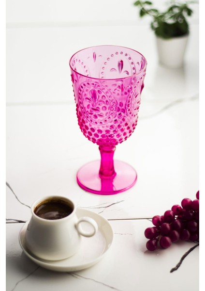 Akrilik Pembe Tekli Kadeh & Su Meşrubat Kahve Yanı Bardağı 450 ml ( Cam Değildir ) fiyatları