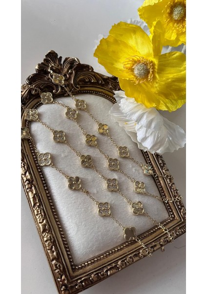 14K Taşlı Desenli Cleef Bileklik modelleri