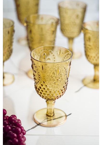 Akrilik Amber 6'lı Kadeh & Su Meşrubat Kahve Yanı Bardağı 450 ml ( Cam Değildir ) fiyatları