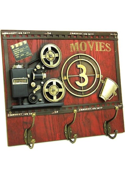 Dekoratif Metal Askı Askılık Sinemaskop Vintage Biblo Hediyelik modelleri