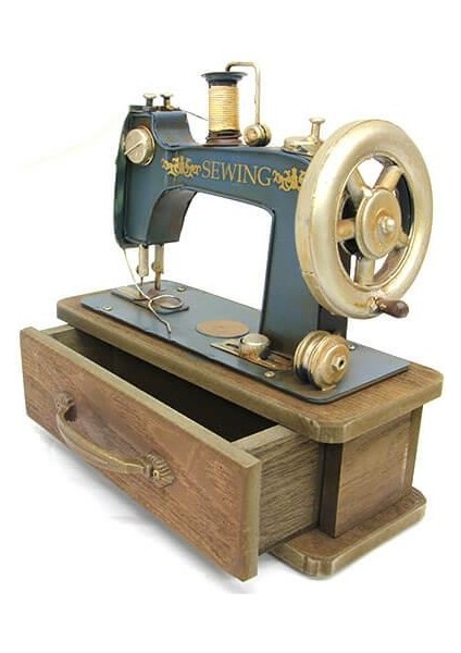Dekoratif Metal Dikiş Makinesi Kutulu Biblo Hediyelik fiyatları