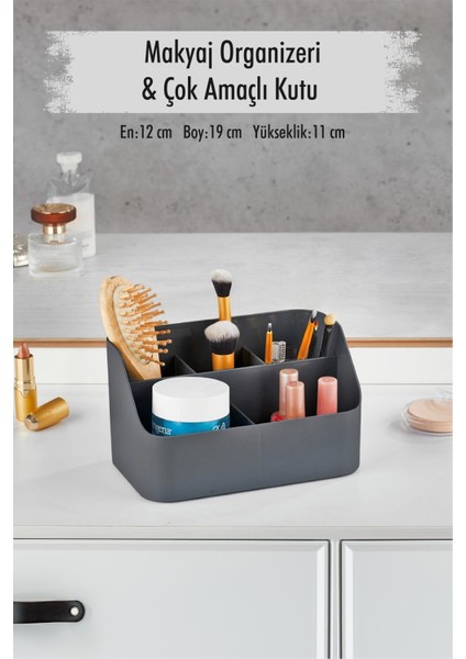 Füme Makyaj Kutusu & Kozmetik Organizeri & Çok Amaçlı Kutu