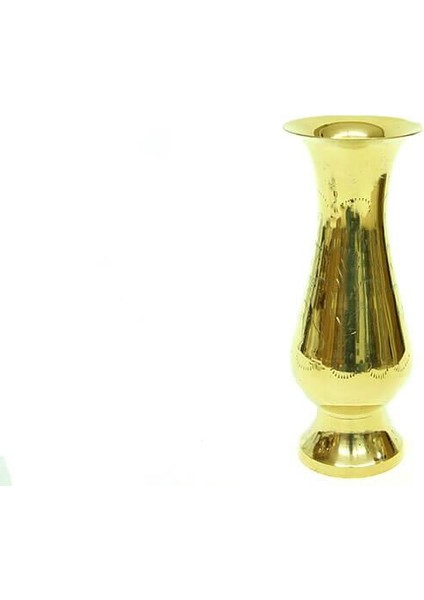 Vazo Düz Model Tamamı Pirinç Dekoratif Hediyelik