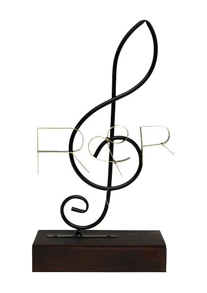 Obje Sol Anahtar Ahşap Standlı Biblo Dekoratif Ev Ofis Hediyelik