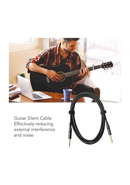 Gitar Bağlantı Kablosu, Gürültü Azaltma Gitar Ses Sessiz Kablo Elektro Gitar Için Bas Hoparlör Bağlantı Kablosu (Çift Düz Fiş) fiyatları