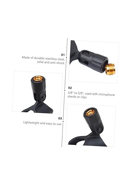 3 Set Mikrofon Standı Dişli Adaptörü Mikrofon Klipsi Vida Dönüştürücü 3/8''-5/8'' Standlar Için 2 Adet*3 indirimleri