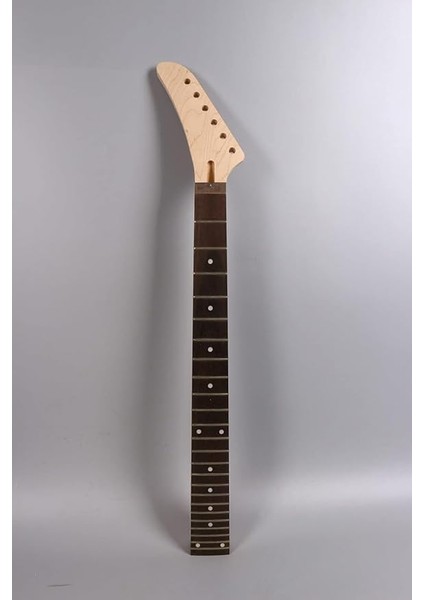 El Gitar Boyun Yedek Muz Tarzı Kafa Dıy Akçaağaç Yaka Gülağacı Klavyeli 25,5 Ih Ölçek Uzunluğu Topukta Cıvata, Gümüş, 24 Perde 25,5 Inç-Top Ayarı