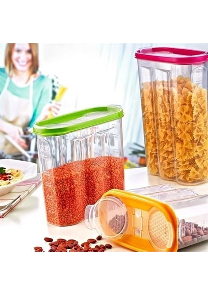 Dumles® 2 Kapaklı Ölçekli Erzak Saklama Kabı - 1,2 Litre - SA930 modelleri