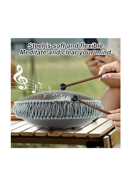 Inç Çelik El Davulu, 15 Nota D Taşu Handpan Davulu, Mezikikal Ölçekli Veya Meditason Eklencsi ile Karbon Çelik Tank (13 Inç) indirimleri