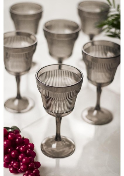 Akrilik Füme 6'lı Kadeh & Su Meşrubat Kahve Yanı Bardağı 300 ml ( Cam Değildir ) modelleri