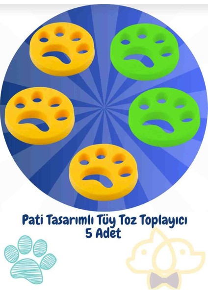 Tüy Toz Toplayıcı Pati Tasarımlı Aparat 5 Adet