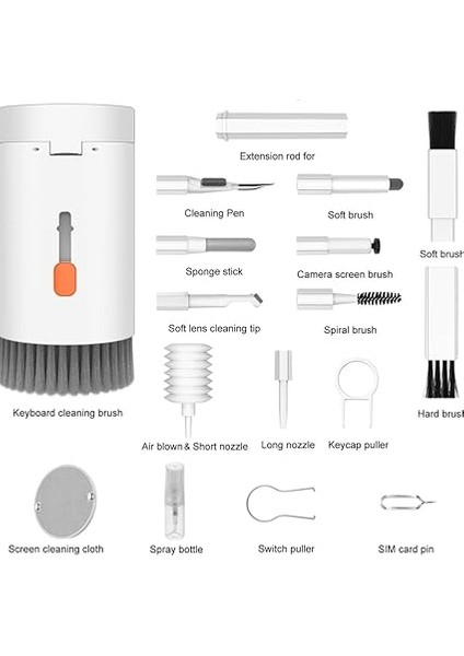20'si 1 Arada Klavye Temizleme Seti - Fırçalı, Kulaklık ve Pc Temizleme Kiti, Airpods 1/2/3/pro, Dizüstü Bilgisayar, Cep Telefonu Için modelleri