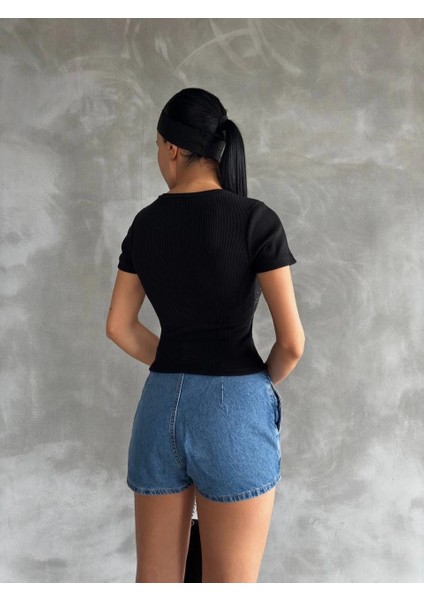 Drnds Taş Baskılı Kaş Korse Bluz Siyah (Beden: Standart) fiyatları