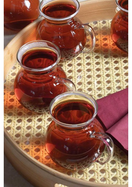 6'lı Keyfi Ala Borosilikat Cam Kulplu Çay Bardağı indirimleri