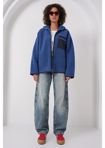 55446 Fermuarlı Oversize Peluş Ceket - Saks fiyatları