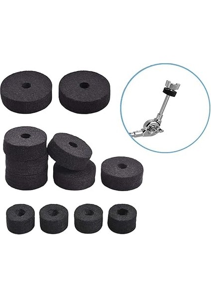 23 Adet Zil Yedek Aksesuarlar Zil Standı ile Davul Parçaları Davul Zil Keçe Pedleri Kanat Kuruyemiş Yıkayıcılar Zil Kılıfları ve Davul Anahtarını Içerir indirimleri