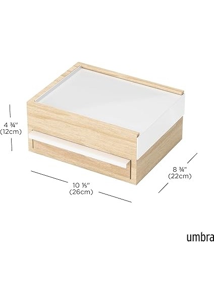 Twitter Tasarım Takı Kutusu Modern Takı Kutusu Secret Çatı Yüzükler, Bileklikler, Kolyeler, Küpeler ve Aksesuarlar Için, Ahşap/metal, Beyaz / Naturel, Büyük modelleri