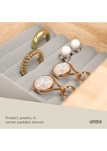 Twitter Tasarım Takı Kutusu Modern Takı Kutusu Secret Çatı Yüzükler, Bileklikler, Kolyeler, Küpeler ve Aksesuarlar Için, Ahşap/metal, Beyaz / Naturel, Büyük indirimleri