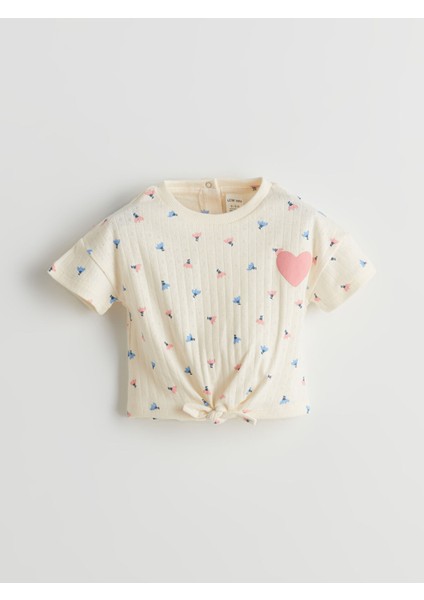 Yeni Sezon Beli Lastikli Kız Bebek Tişört ve Şort 2'li modelleri