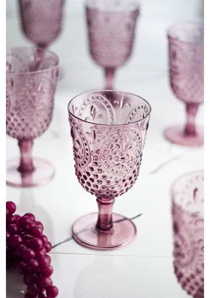 Akrilik Mürdüm Tekli Kadeh & Su Meşrubat Kahve Yanı Bardağı 450 ml ( Cam Değildir )