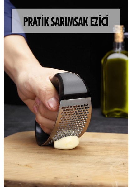 Tutma Kollu Paslanmaz Çelik Sarımsak Ezici Doğrayıcı