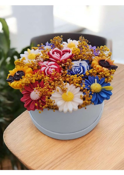 El Yapımı Çiçek Buketi Mum – Mumdan Çiçek Aranjmanı (Rivelcandle)