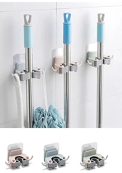 Süpürge Fırça ve Mop Askısı Sap Tutucu Mutfak Banyo Askı 2 Adet fiyatları