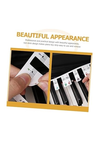Yapışmayan Piyano Nota Tablosu Şeridi 88 Tuşlu Piyano Klavye Rehberi Yeni Başlayanlar Için Öğrenme Aracı modelleri