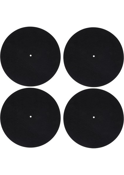 4 Adet Plak Matı Vinil Plaklar Için Anti- Keçe Plak Pedi Önleyici Plak Plak Tablası Koruyucu Slipmat Siyah