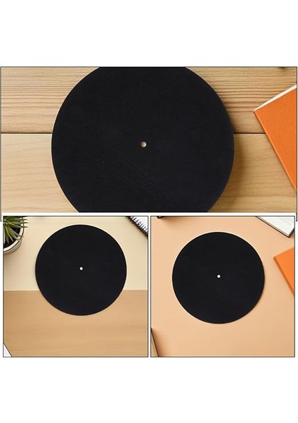 4 Adet Plak Matı Vinil Plaklar Için Anti- Keçe Plak Pedi Önleyici Plak Plak Tablası Koruyucu Slipmat Siyah modelleri