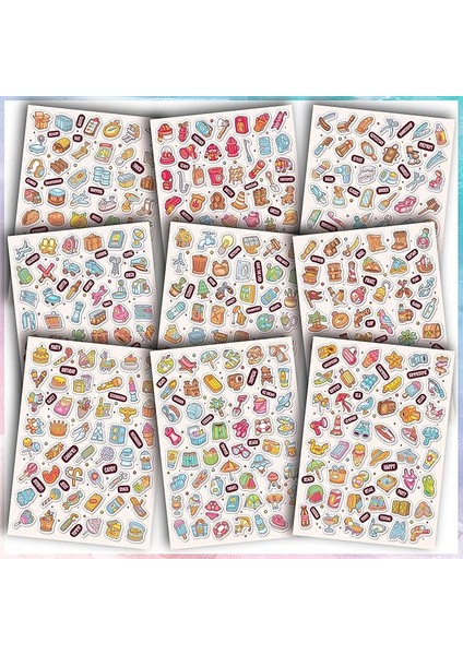 Sticker Seti Günlük Ajanda ve Defterlere Etiket, Öğretmen-Öğrenciler, Erkek-Kız Çocuk ve Yetişkinlere Kendinden Yapışkanlı Eğlenceli Çıkartmalar (Günlük Yaşam 550 Sticker)