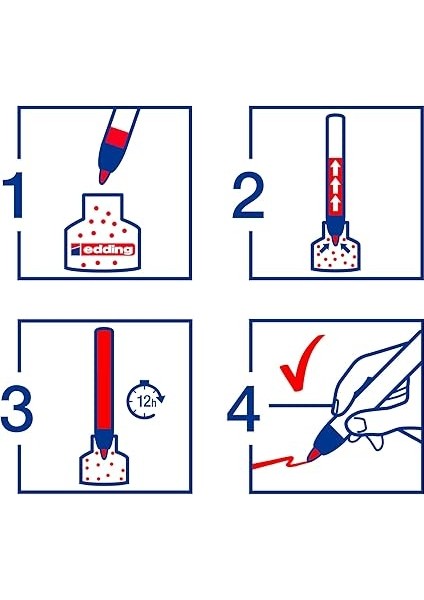 28 Ecoline Beyaz Yazı Tahtası Kalemi, 4'lü Set, Karışık Renkler, Yuvarlak Uç, Yeniden Doldurulabilir modelleri