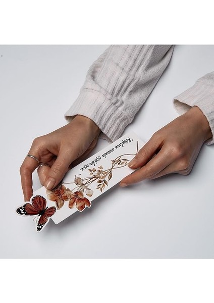 Renkli Kelebek Figürlü Motto Mesajlı Kitap Ayracı fırsatları